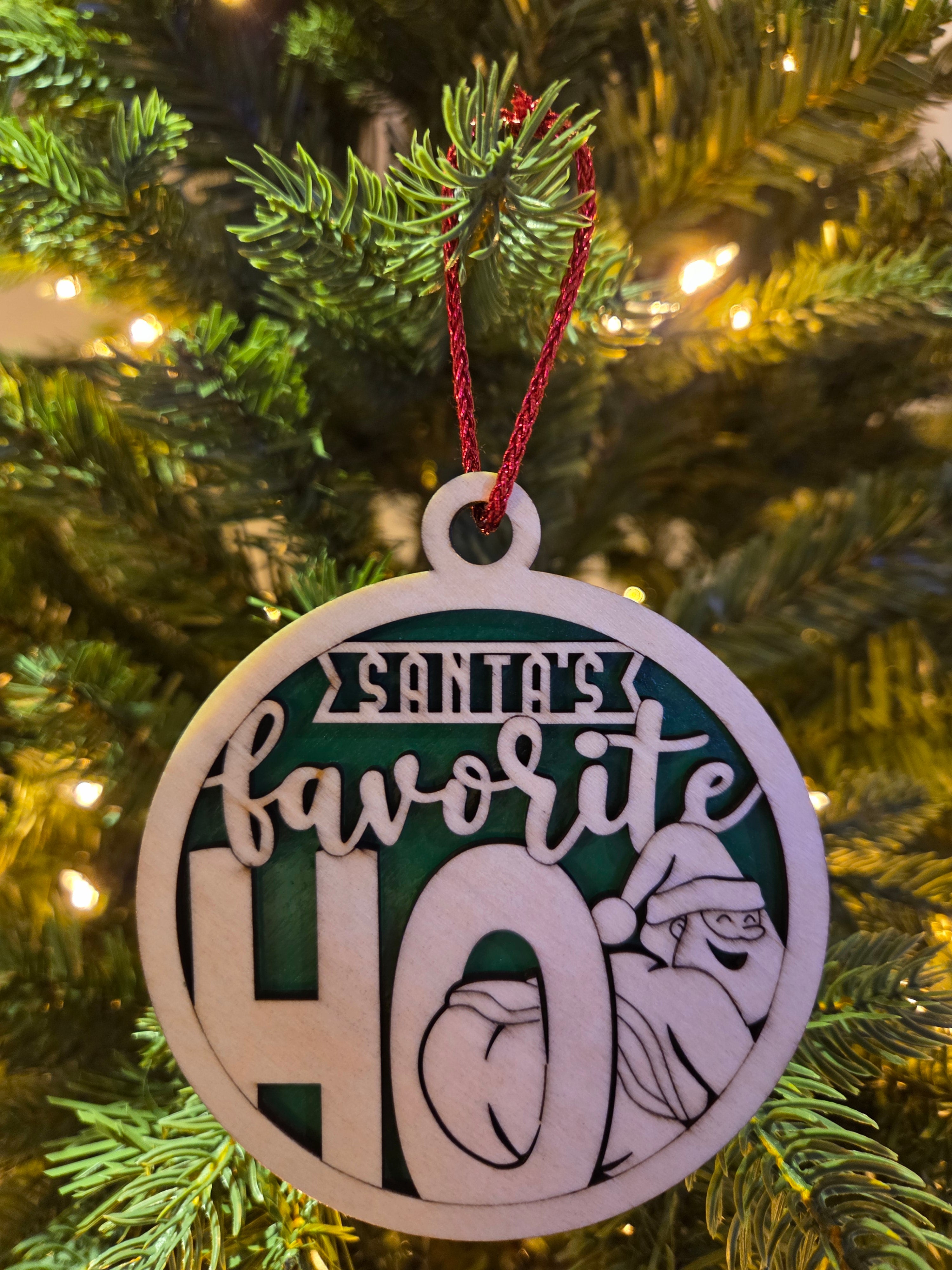 Santa's favorite ho ornament