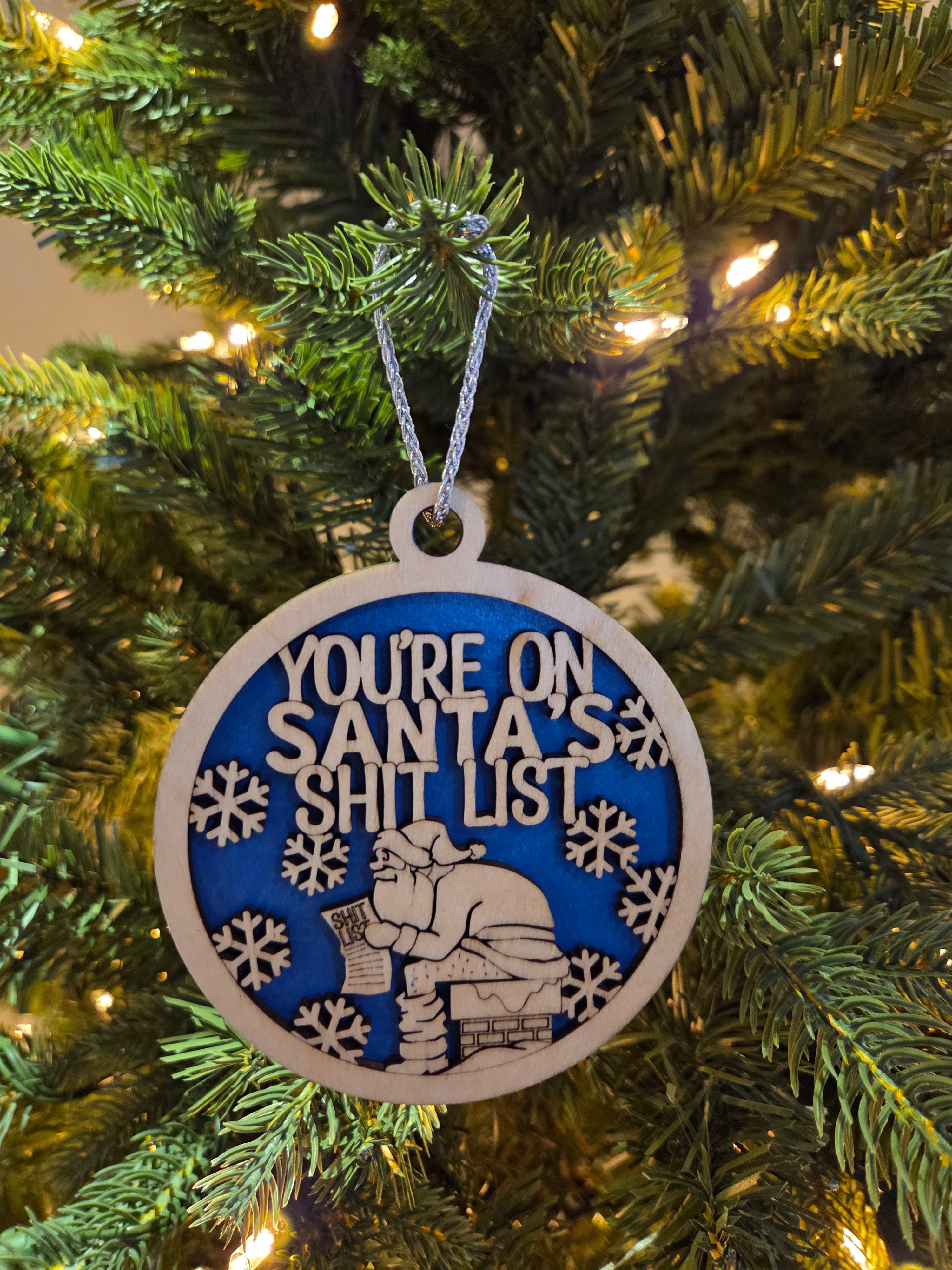 Santa's shit list ornament
