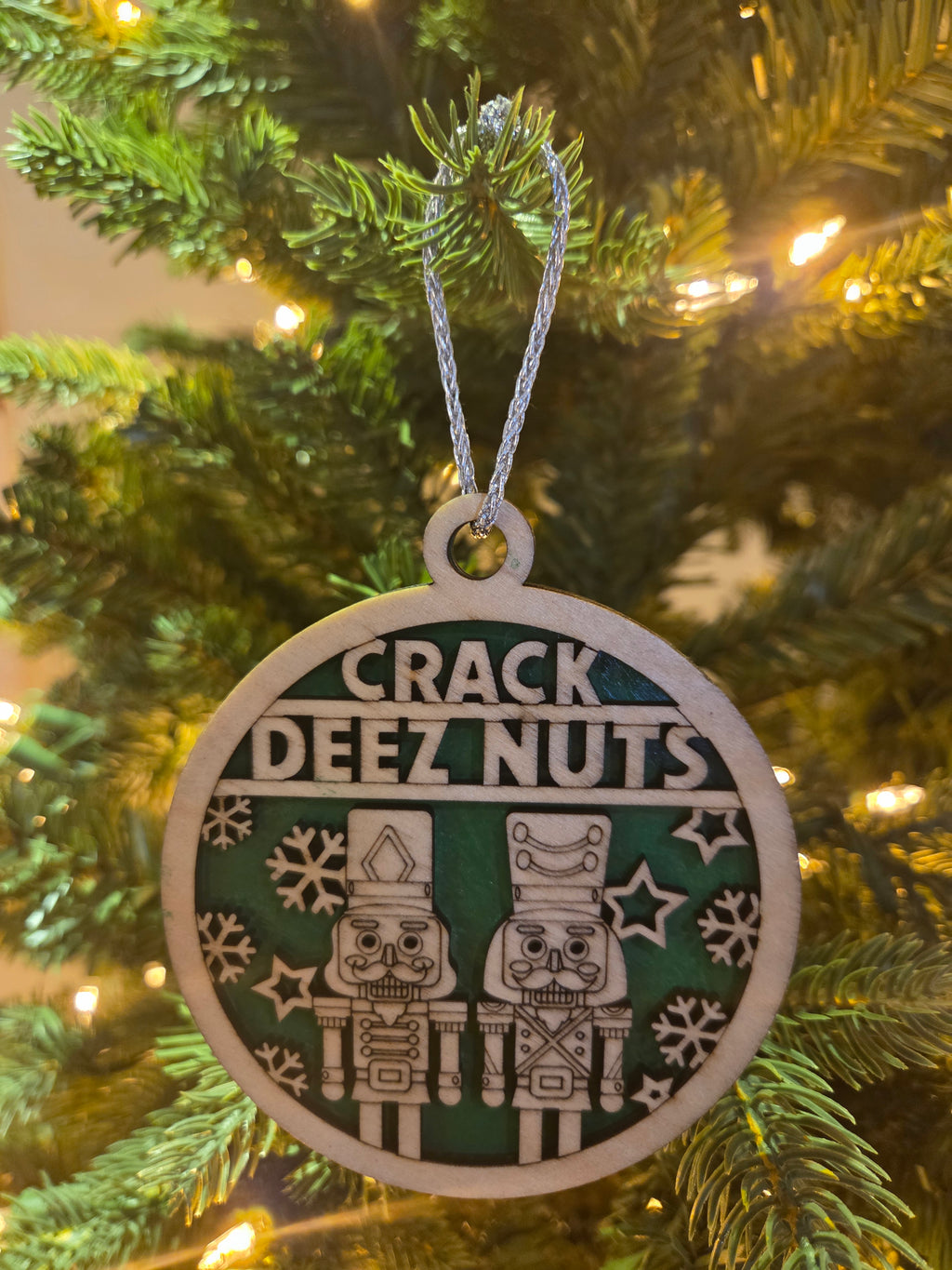 Crack deez nuts ornament