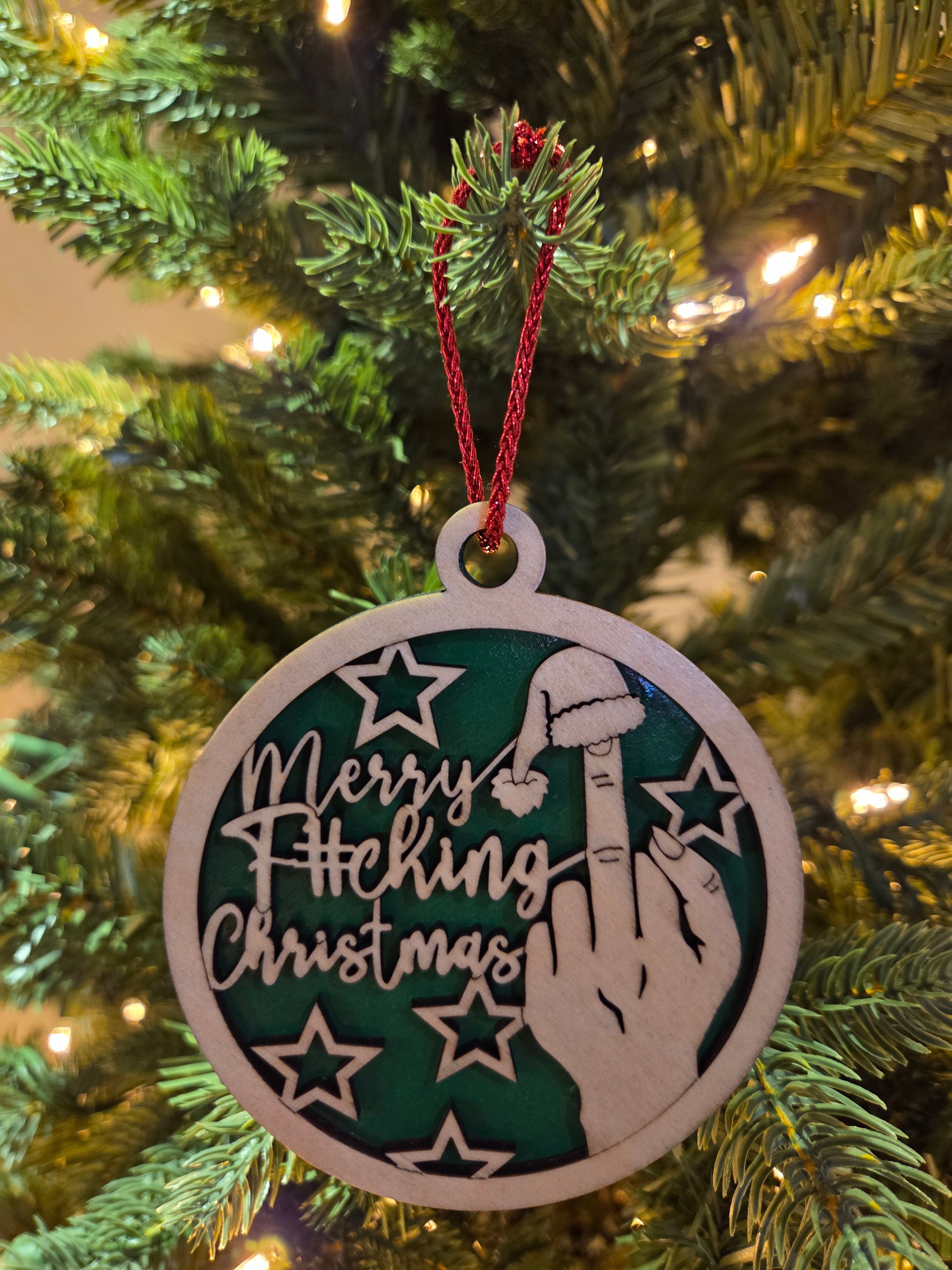 Merry f#cking christmas ornament